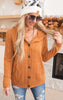 CARAMEL Cable Knit Button Up Hooded Cardigan