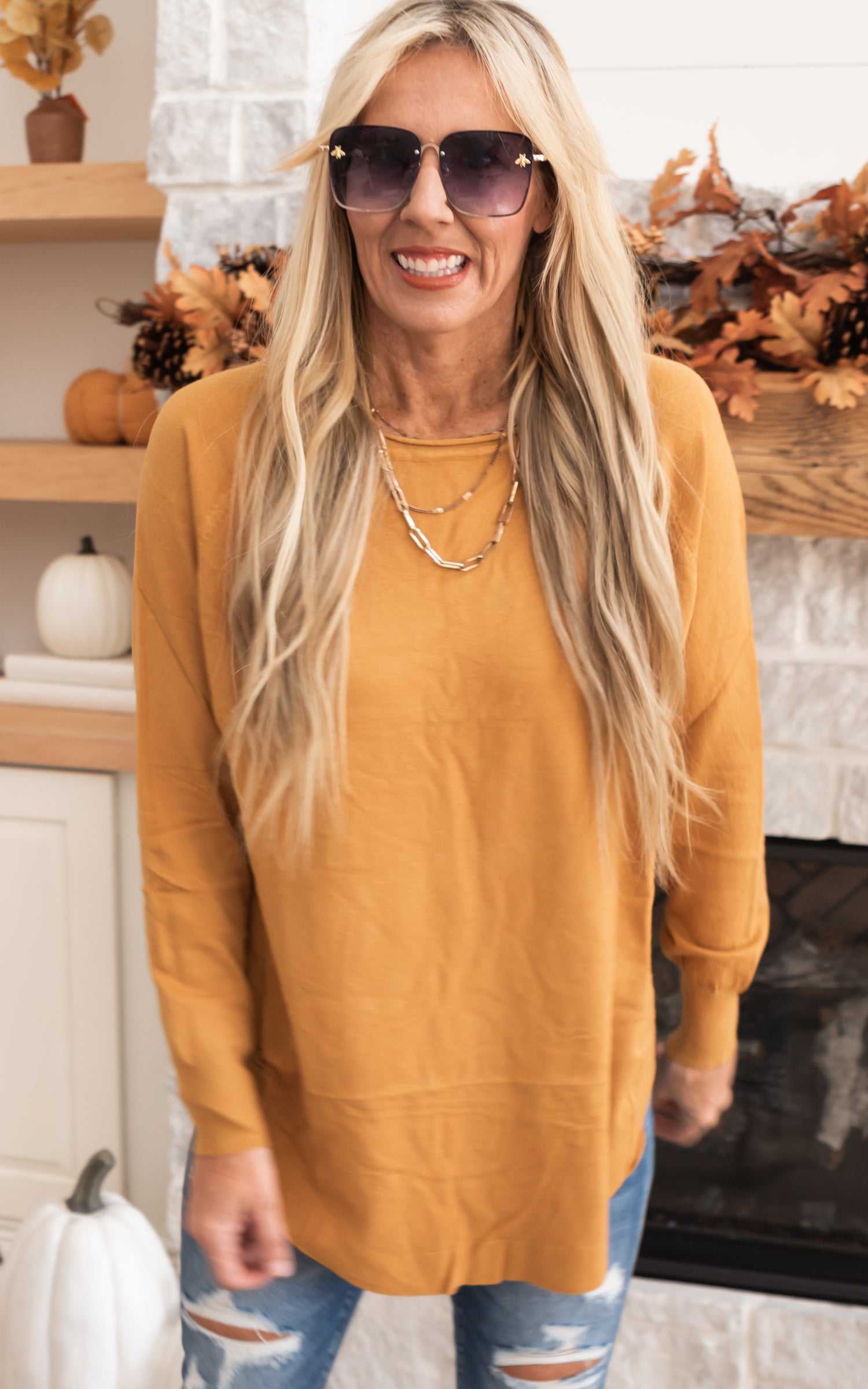 Marigold boat neck sweater