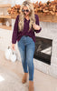 Brushed Waffle V-Neck Button Detail Sweater