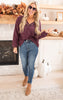 Brushed Waffle V-Neck Button Detail Sweater
