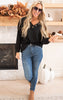 Brushed Waffle V-Neck Button Detail Sweater