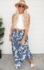 Floral Button Front Smocked Maxi Skirt - Final Sale