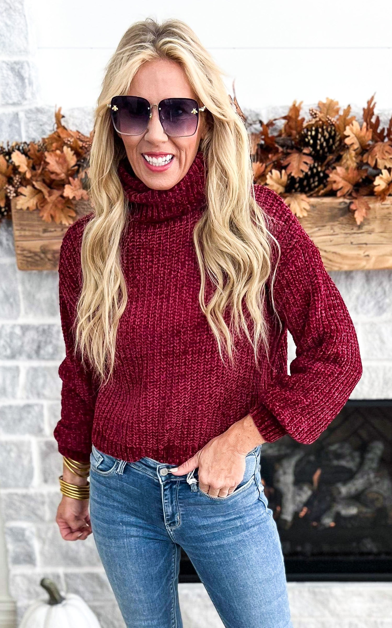 Chenille Turtleneck Sweater