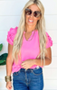 Bubblegum Pink Ruffled Sleeves Top