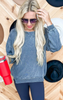 Washed Oversized Crewneck - Charcoal