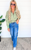 High Waist Cargo Denim Wide Leg Jeans