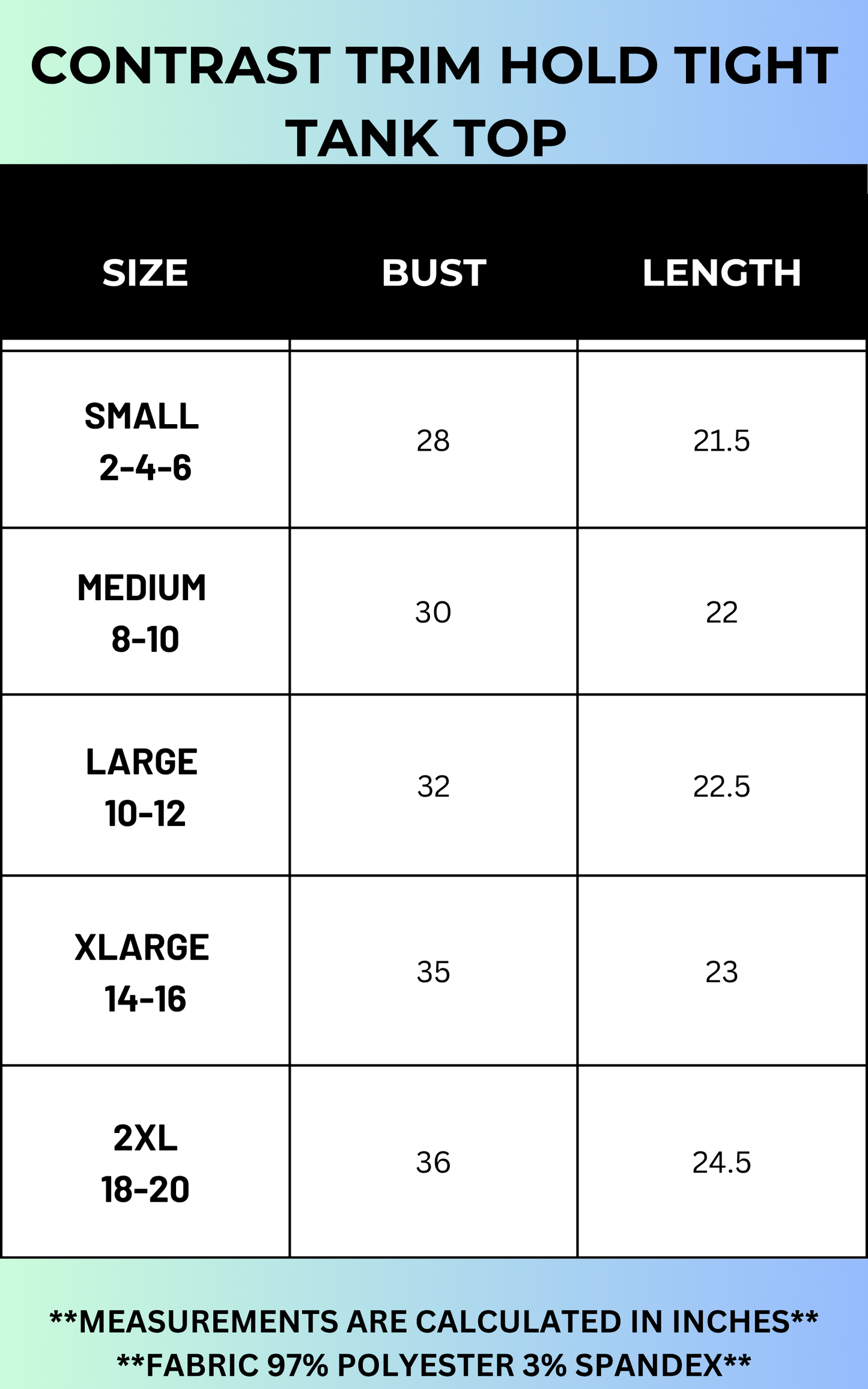 Contrast Trim Hold Tight Tank Top | Salty Wave *4 Colors**
