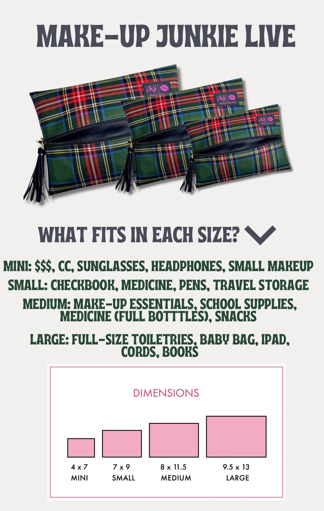 Red Tartan Set - Makeup Junkie Holiday Collab w/ Bad Habit**