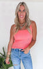 Watermelon Square Neck Ribbed Tank Top | Mono B - Final Sale