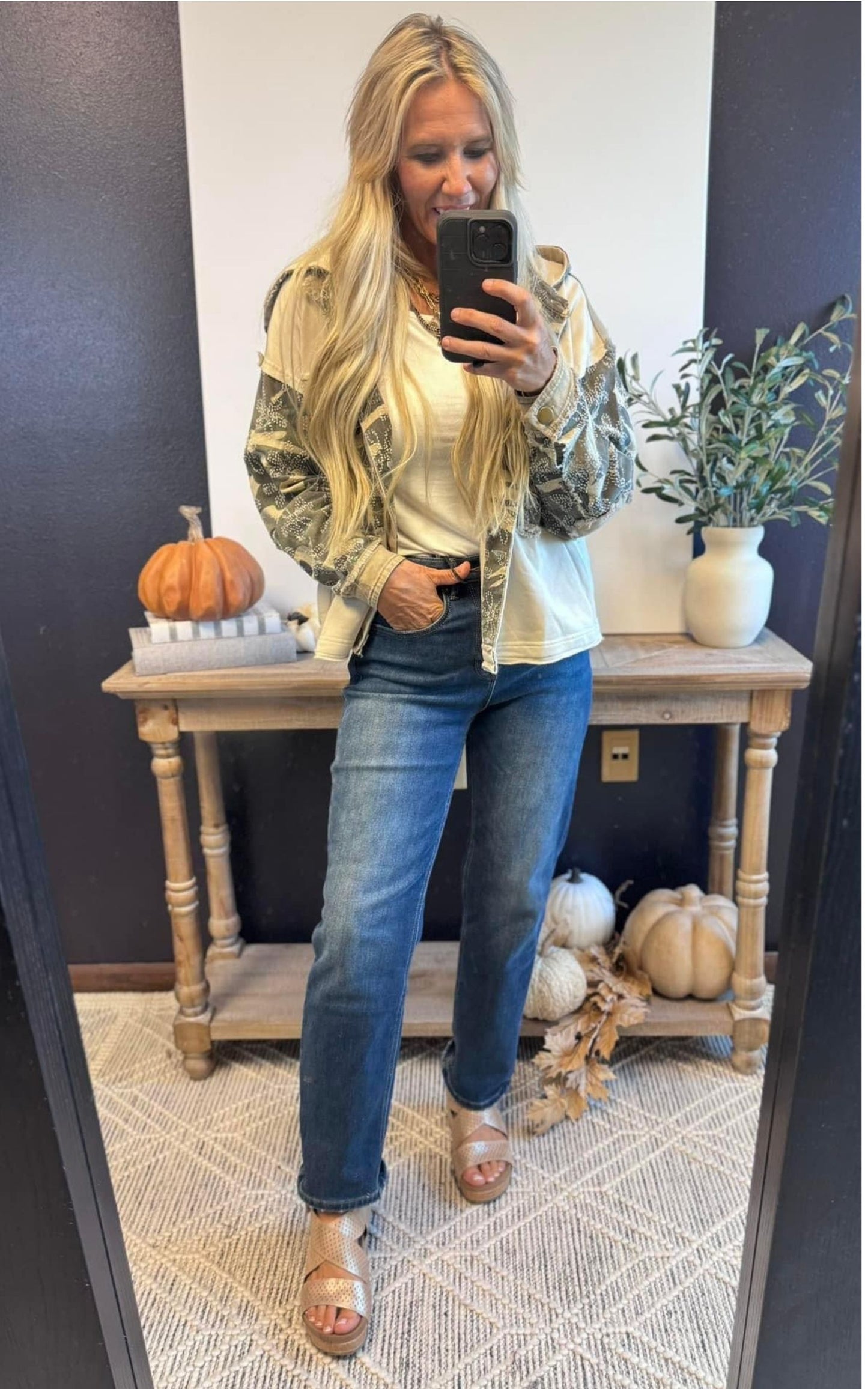 Washed Camo Jacket w/ Hood** - Final Sale