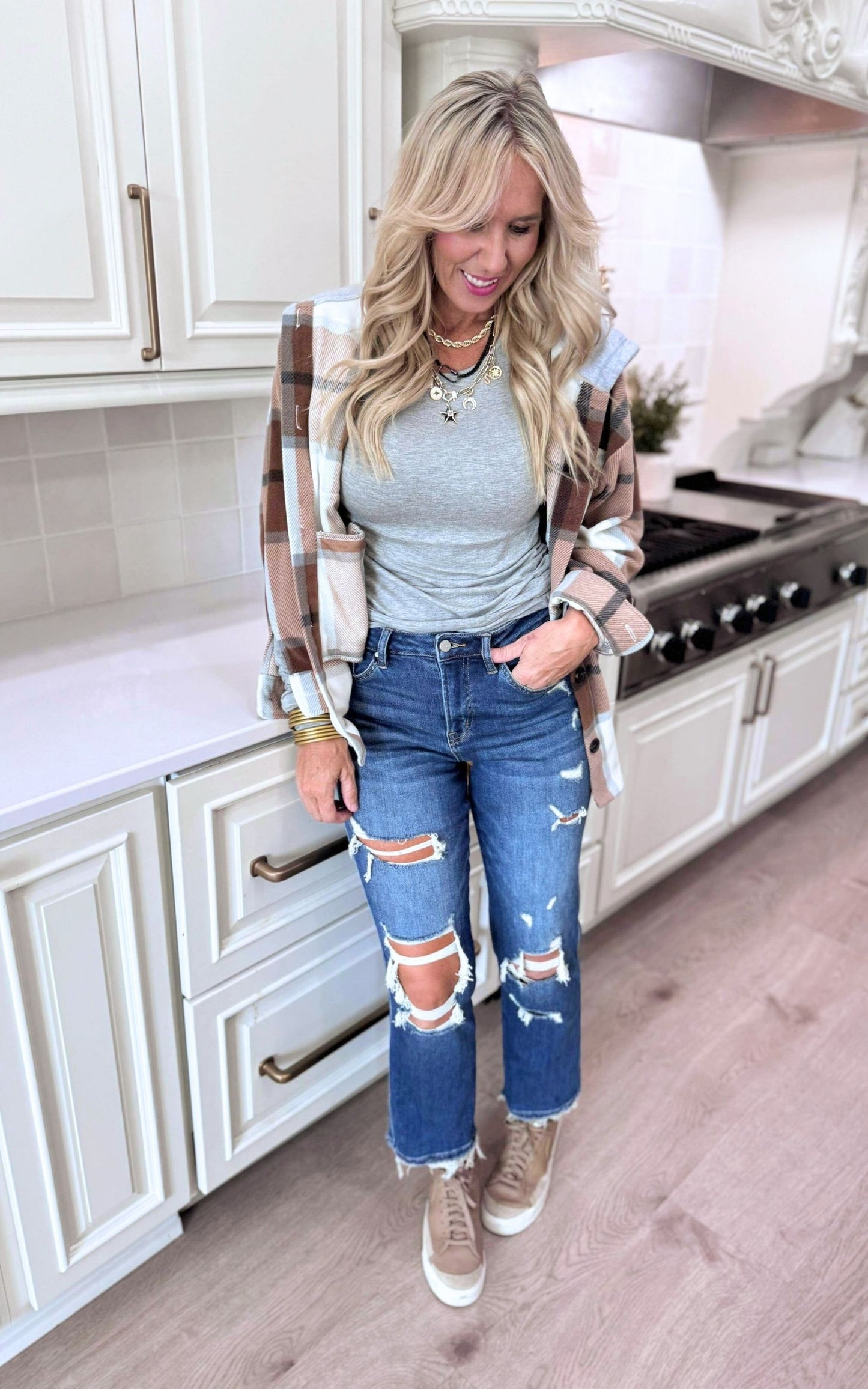 The Holy Grail Boyfriend Distressed Dark Denim Jean | Mica Collab w/ Bad Habit*