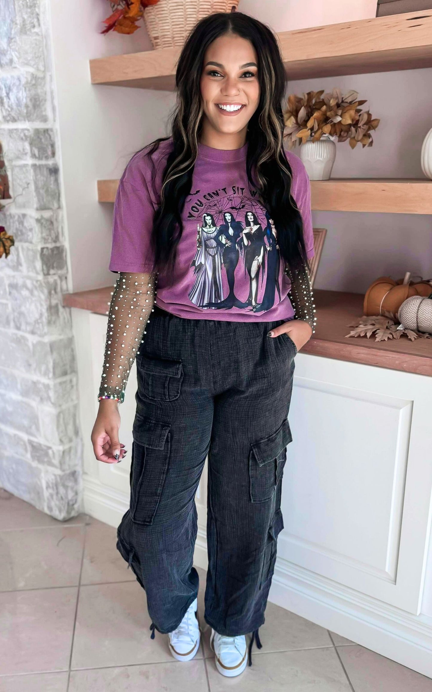 You Can't Sit With Us Garment Dyed Graphic T-shirt - Berry