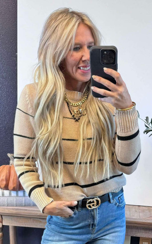 Gradient Striped Crewneck Sweater** FINAL SALE