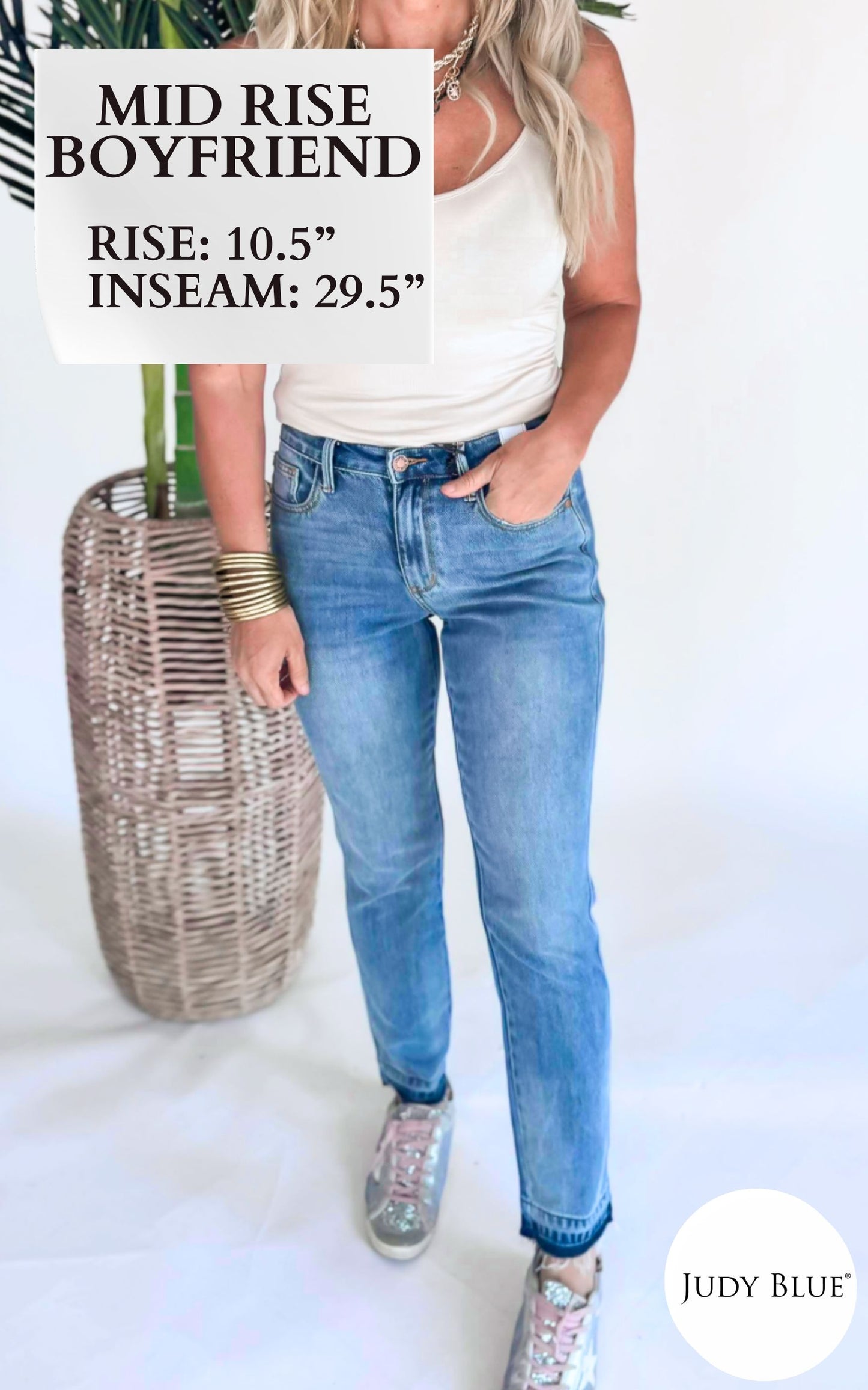 JUDY BLUE | Demi Mid Rise Magic Release Boyfriend Denim Jeans (REG/CURVY)