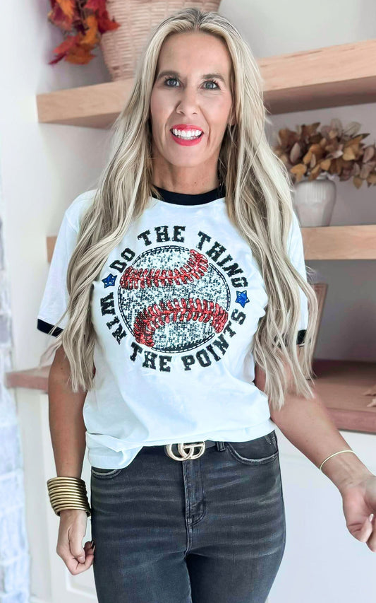 Do the Thing - Win the Points Baseball Ringer Graphic T-shirt