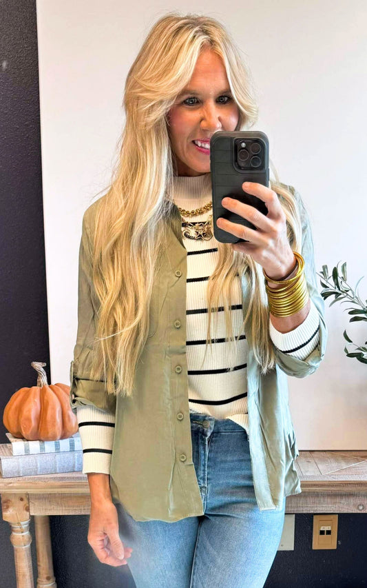 Soft Rayon Faded Garment Wash Shirt** - Final Sale