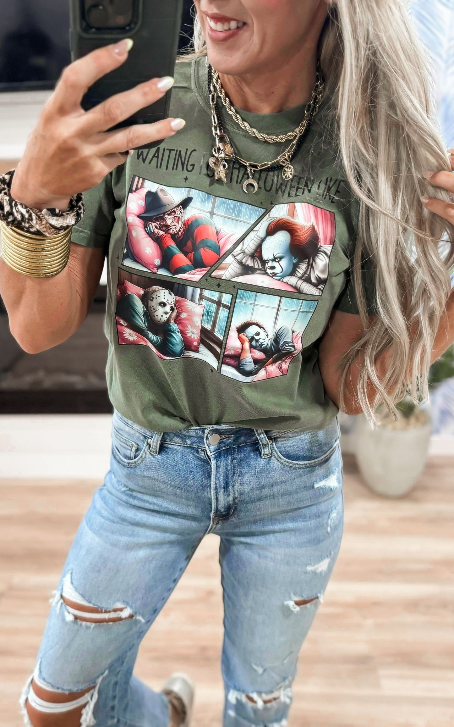 Waiting for Halloween Like..Garment Dyed Graphic T-shirt - FINAL SALE