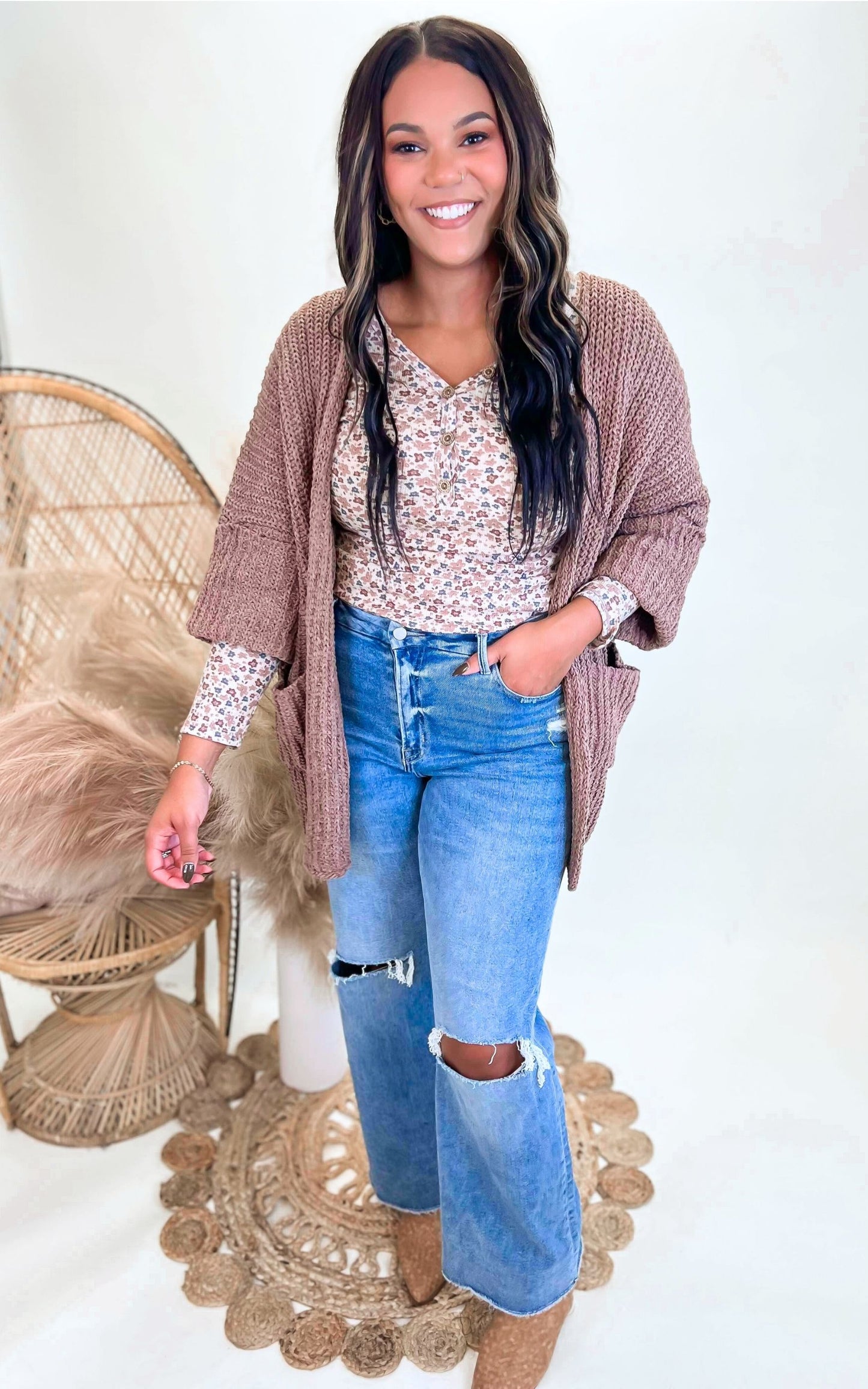 Boho Long Sleeve Sweater Cardigan | POL