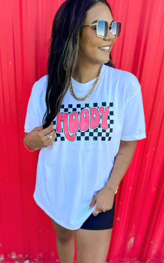 Moody Check Garment Dyed Graphic T-shirt - Final Sale