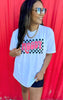 Moody Check Garment Dyed Graphic T-shirt - Final Sale