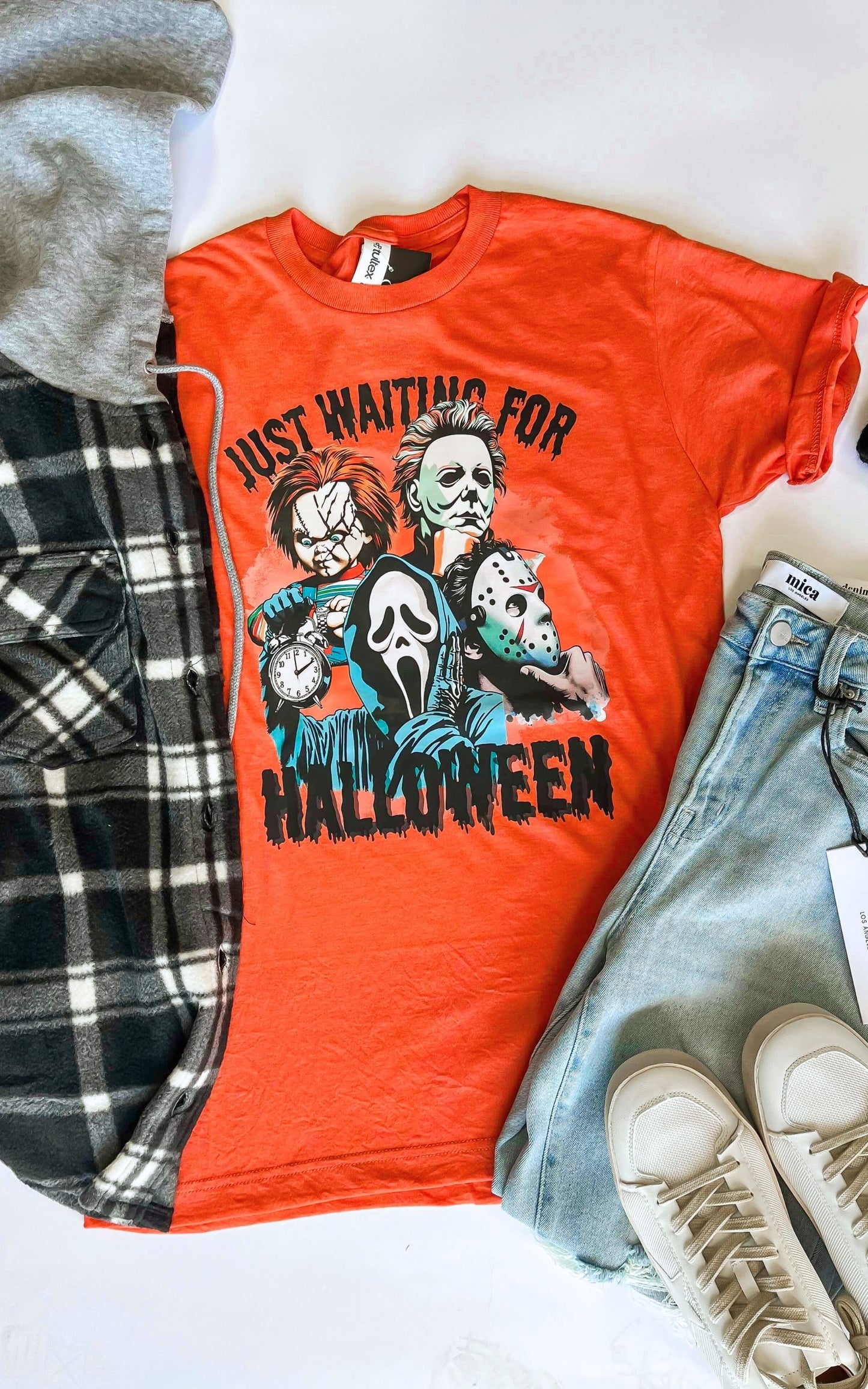 Just Waiting for Halloween Graphic T-shirt - FINAL SALE