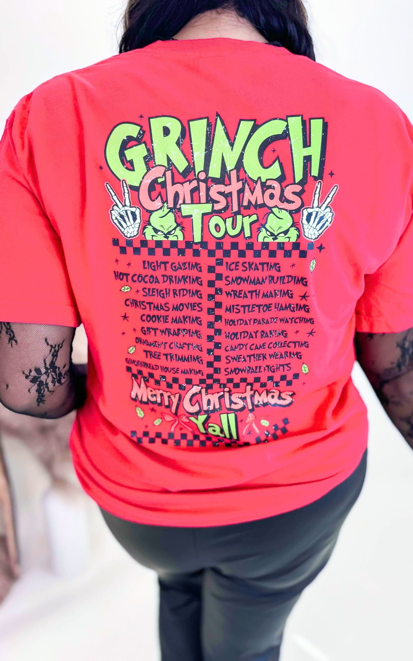 Grinch Christmas Tour Garment Dyed Graphic T-shirt**