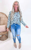 Sage Leopard Hacci Pullover Top