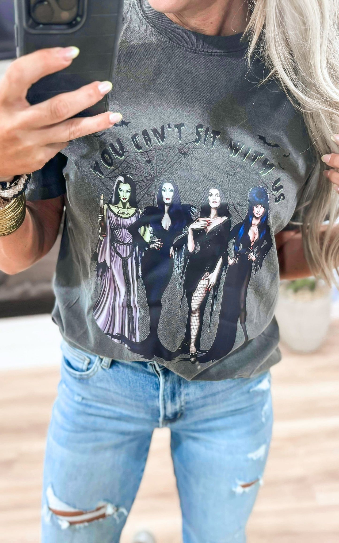 You Can't Sit With Us Garment Dyed Graphic T-shirt