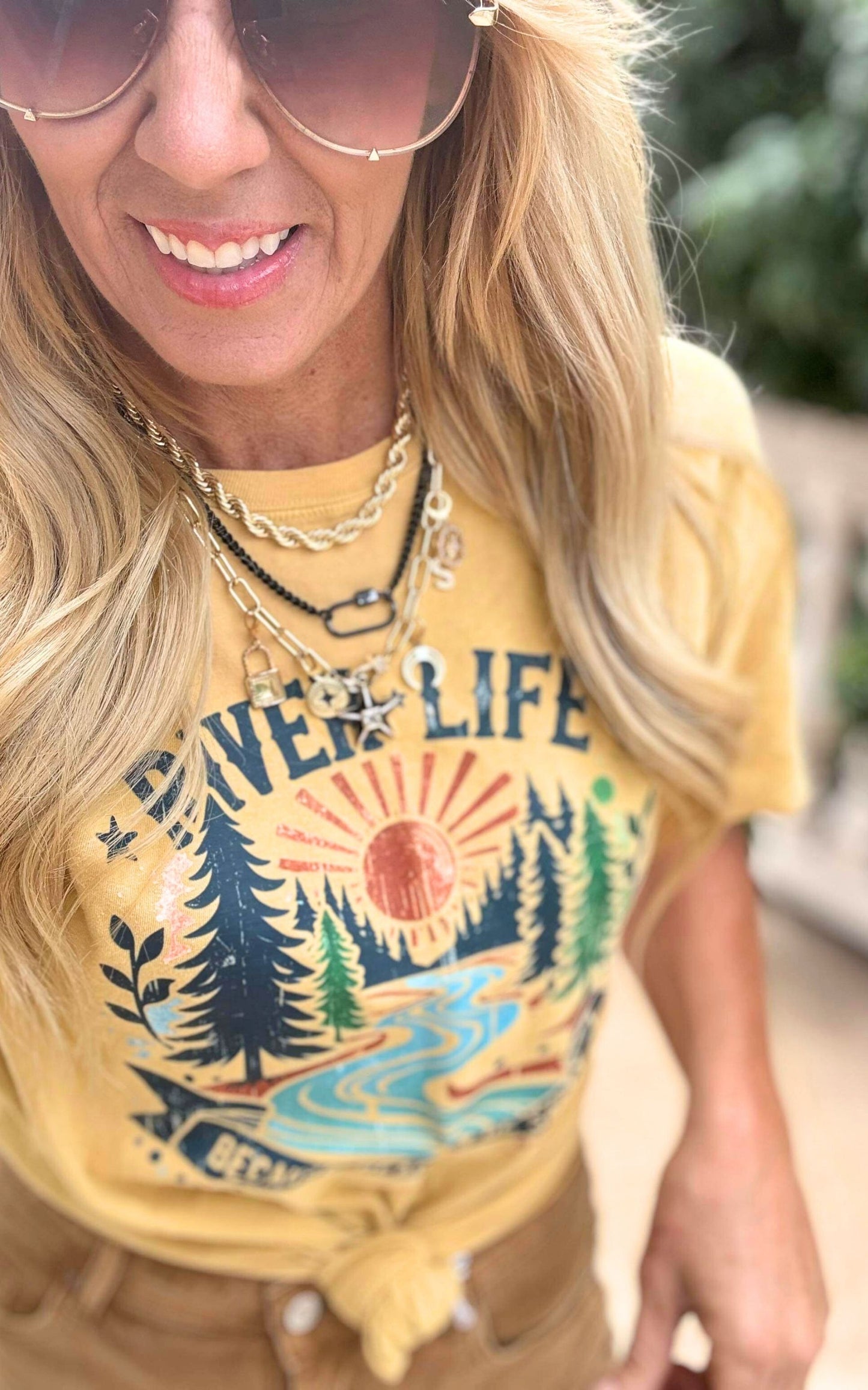 River Life Because Beaches be Salty Garment Dyed Graphic T-shirt