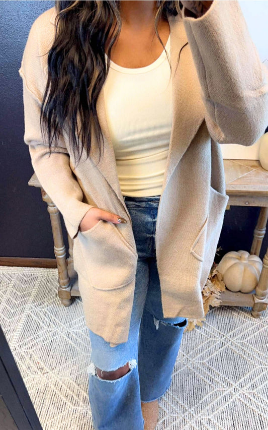 Coatigan with Large Front Pockets - Final Sale