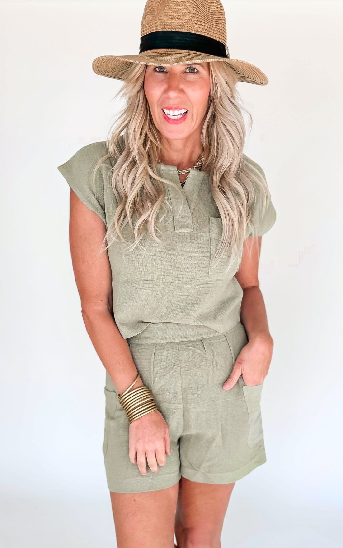 Trust the Journey Relaxed Woven Top & Shorts Set - Final Sale