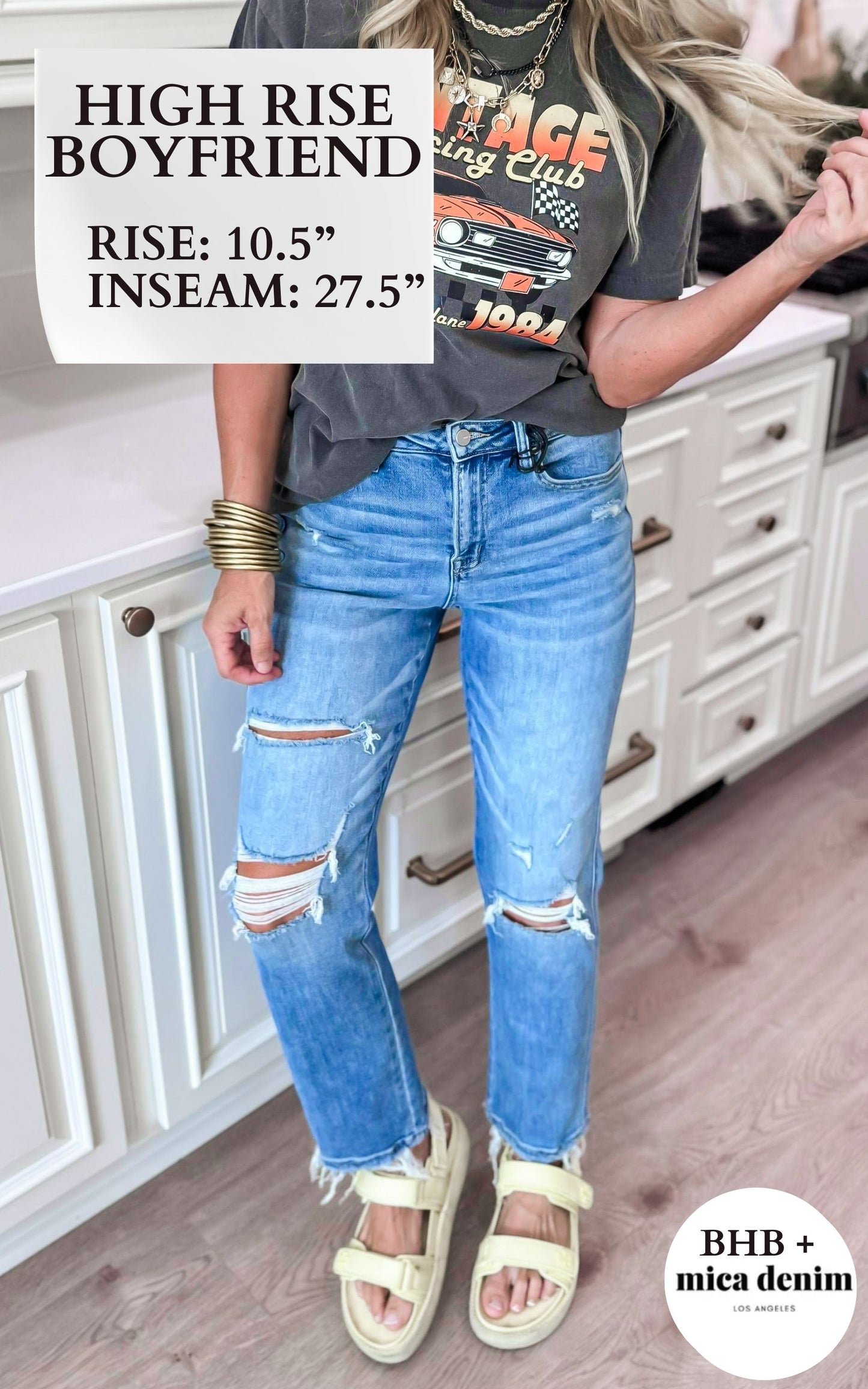 The 2.0 Holy Grail Boyfriend Distressed Denim Jean | Mica Collab w/ Bad Habit**