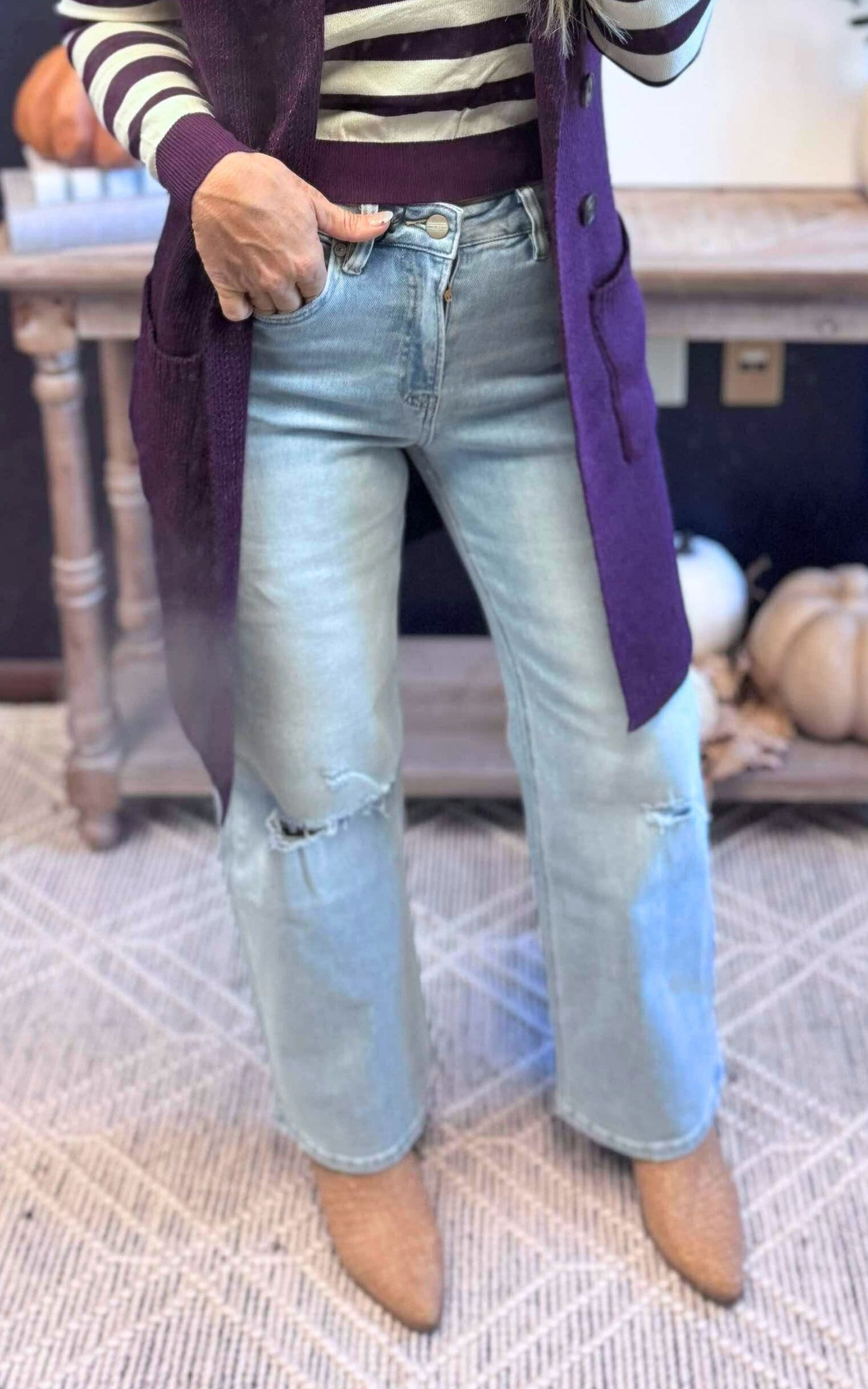 MICA | Acai Blue Super High Rise Wide Leg Denim Jeans- DEAL