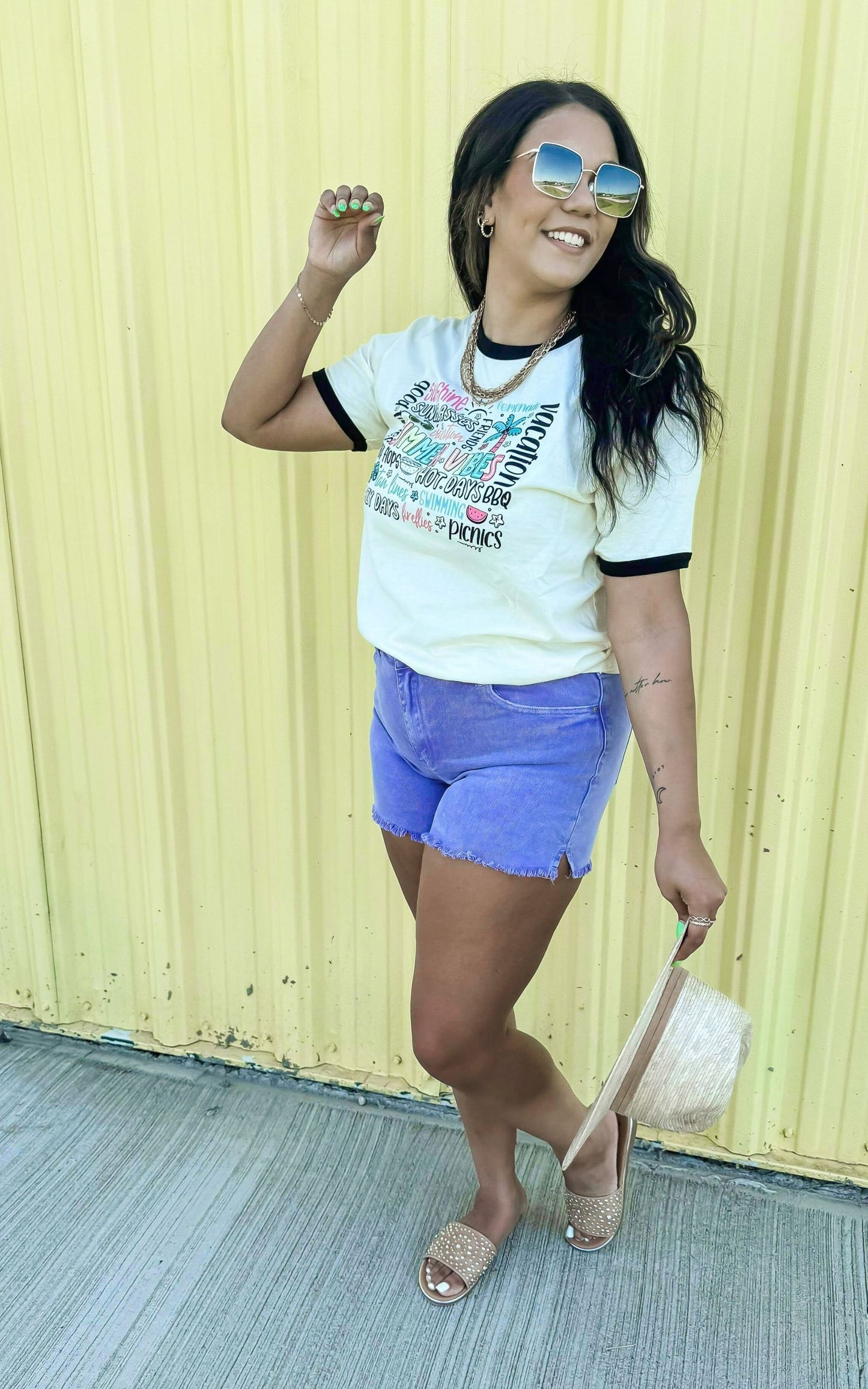 Summer Vibes Ringer Graphic T-shirt*
