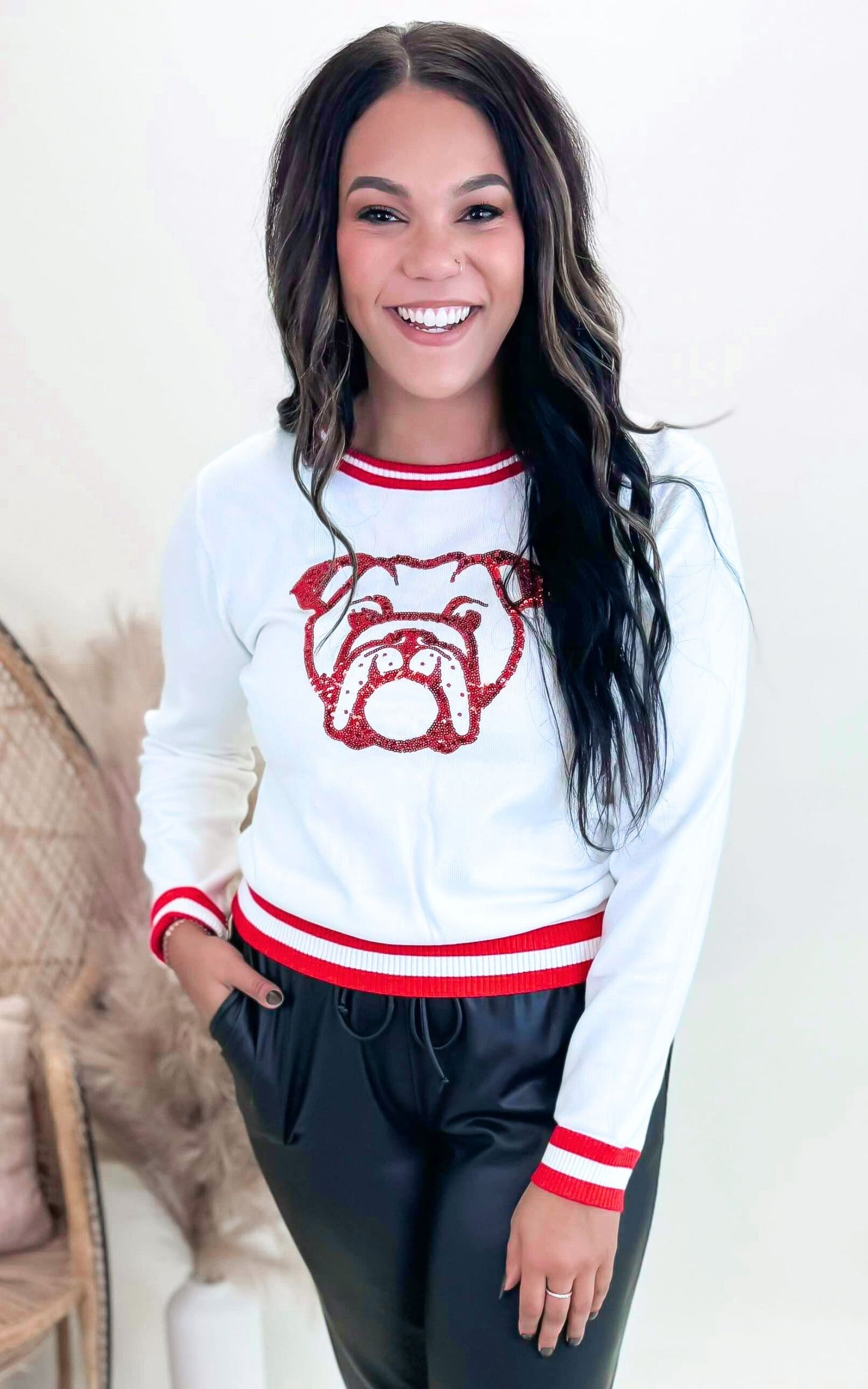 Bulldog Sequin Sweater