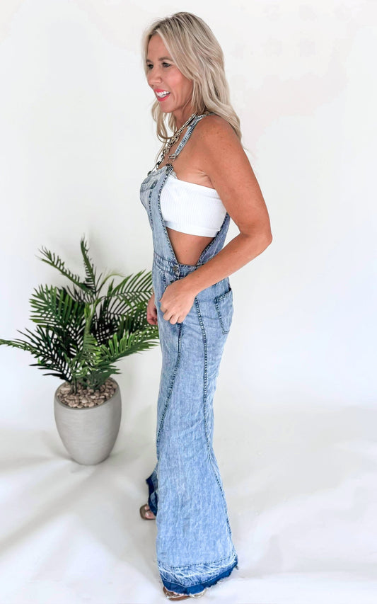 Denim Mineral Washed Overalls