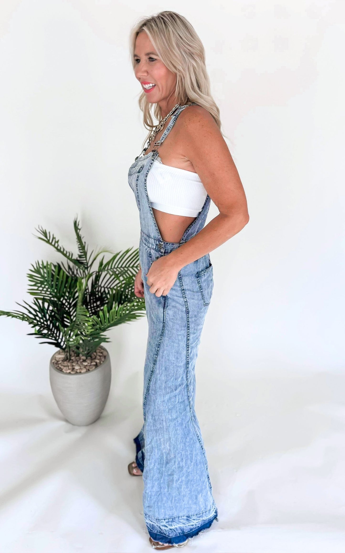 Denim Mineral Washed Overalls