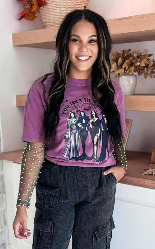 You Can't Sit With Us Garment Dyed Graphic T-shirt - Berry