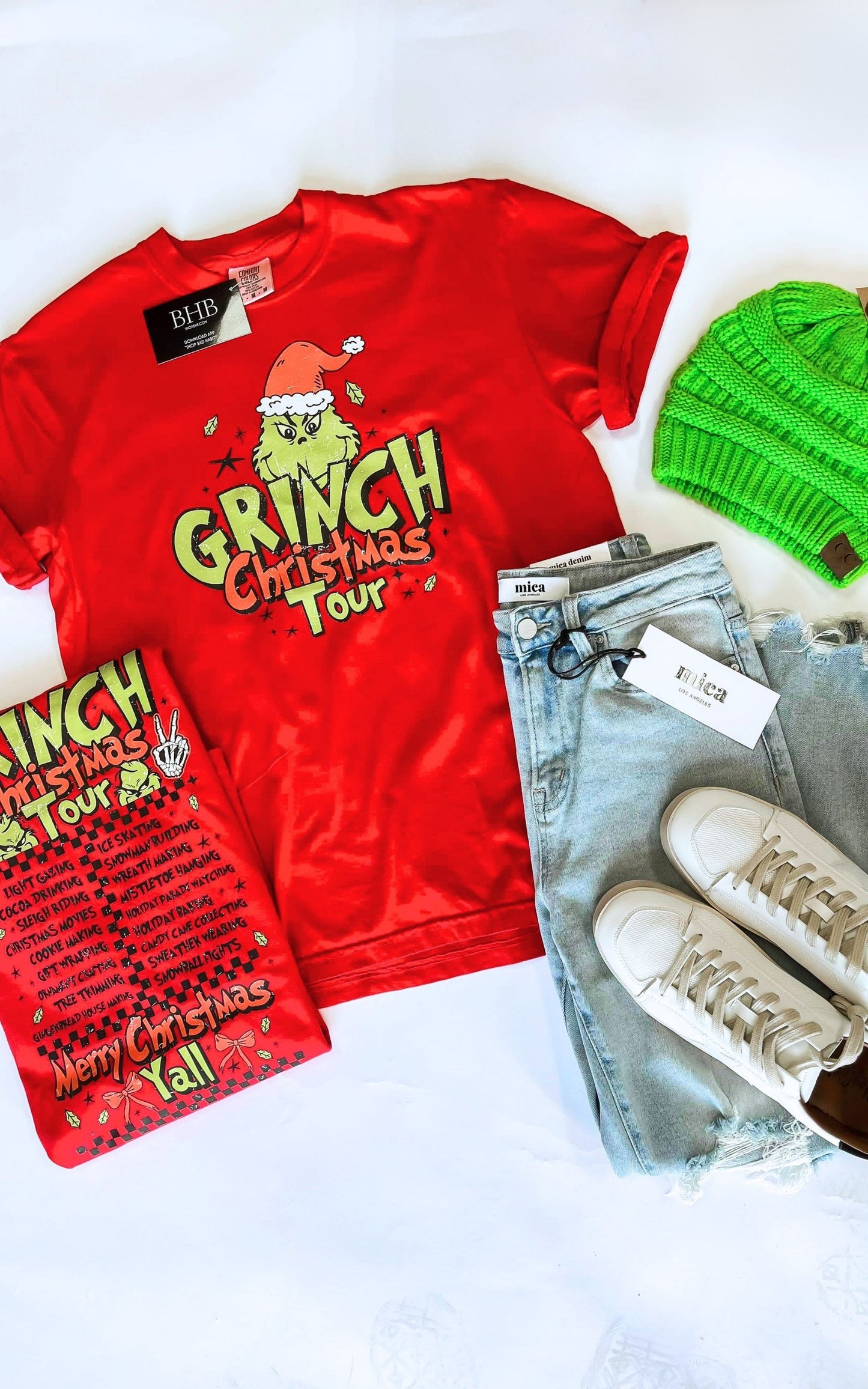 Grinch Christmas Tour Garment Dyed Graphic T-shirt**