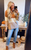 Taupe Colorblock Oversized Sweater