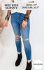 Mid Rise Crop Denim Skinny Jeans | Mica** - Final Sale