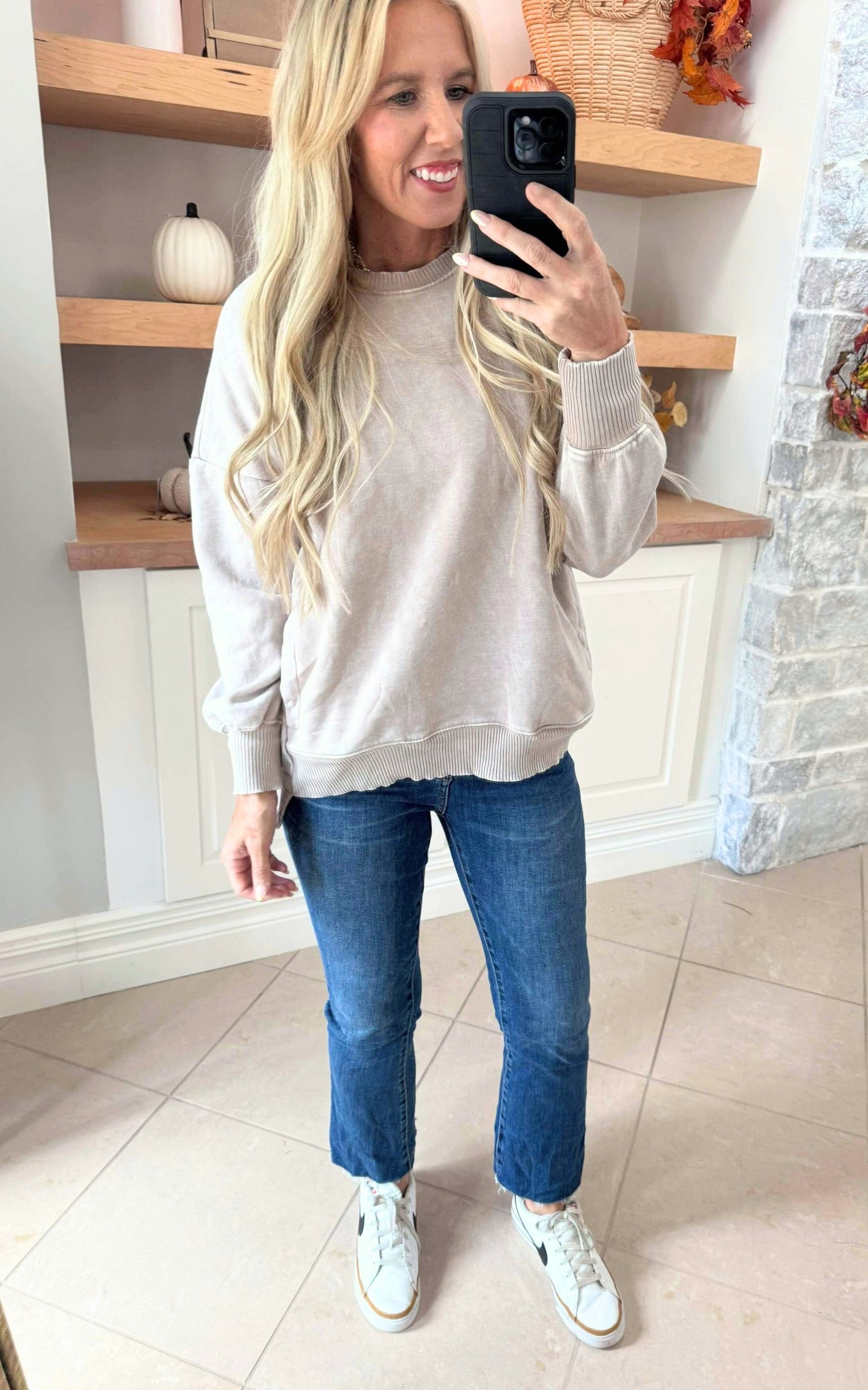 Cuddle Me Cozy Acid Wash Pullover - Final Sale**