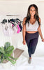 Stone Washed V-Neck Seamless Cropped Bra Top -Final Sale