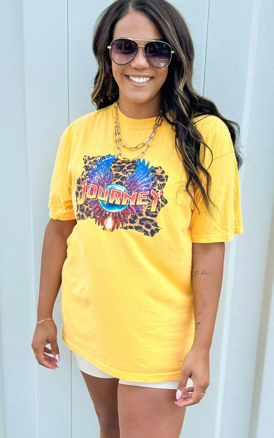 Leopard Band Tee Garment Dyed Graphic T-shirt
