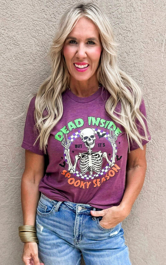 Dead Inside Spooky Season Graphic T-shirt - FINAL SALE**