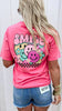 Groovy Smile Check Garment Dyed Graphic T-shirt