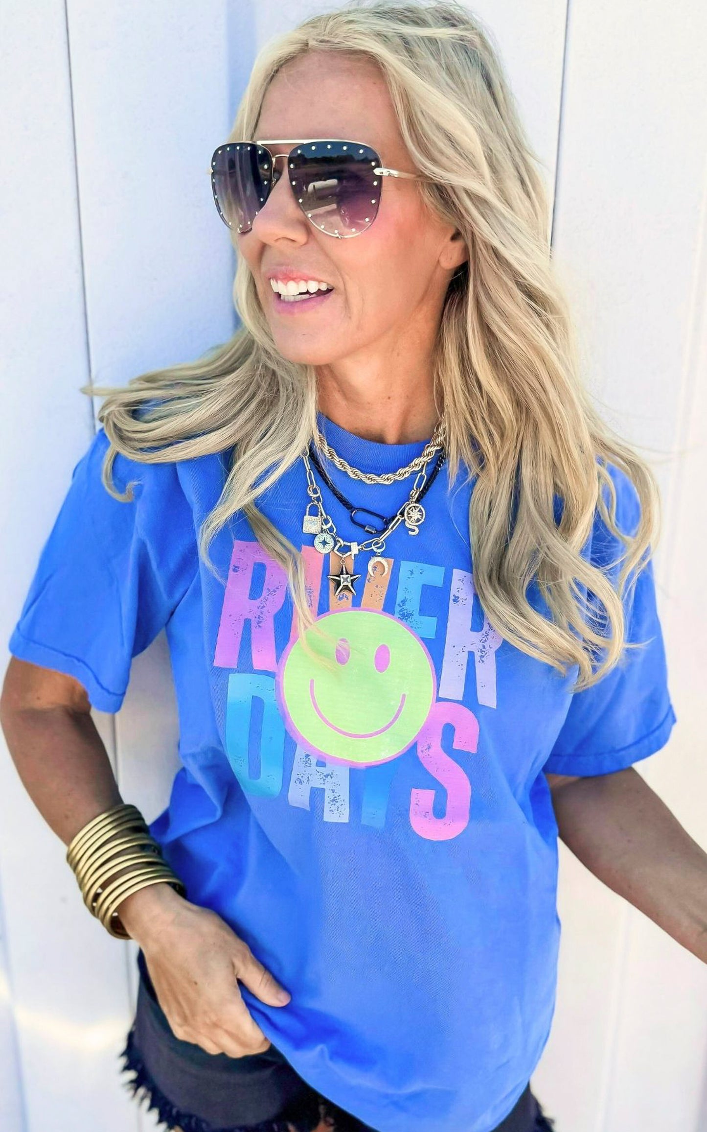 Smile its River Days Garment Dyed Graphic T-shirt