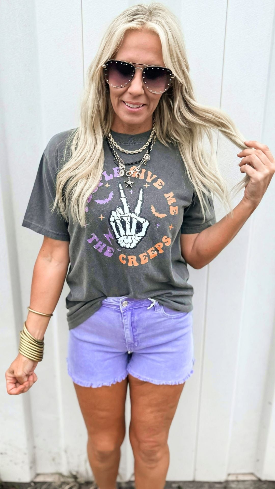 People Give Me the Creeps Halloween Garment Dyed Graphic T-shirt - FINAL SALE