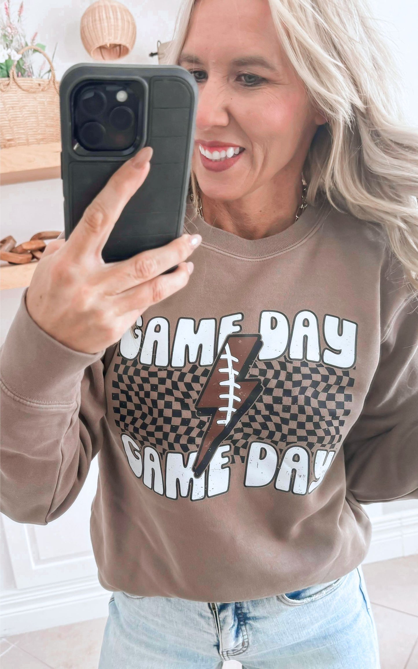 Gameday Football Lightning Pigment Dyed Graphic Sweatshirt