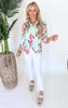 The Lizzy Charming Roses Floral Blouse Top - Final Sale